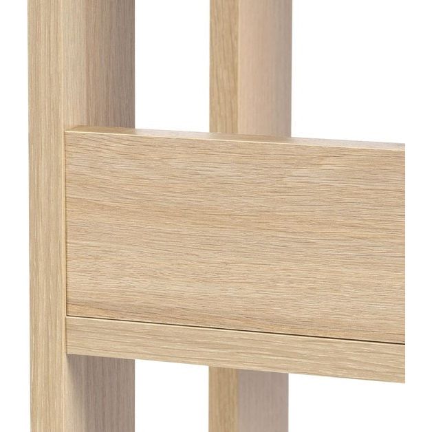 oekenkast, 3-traps rek, 14 cm brede verstelbare planken, stabiel, industrieel, wasruimte, woonkamer, entree, slaapkamer, kantoor - Open Wood Rack OWR-200- lichtbruin