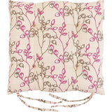 Zitkussen voor tuinstoel, bedrukt met waterafstotend behandeld canvaskatoen, antislip met bandjes om aan te binden, stijlvol kussen, wit outdoor patio-touch