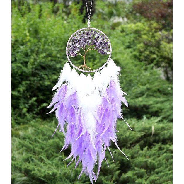 Levensboom dromenvanger, dromenvanger, grote handgemaakte veren mobiele muur opknoping decor voor slaapkamer slaapzaal decoraties home decor