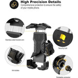 Mobiele telefoonhouder voor op de fiets, roestvrij staal, stuuraansluitingen in 2 maten met 360 graden draaibare universele telefoonhouder fietsstuur geschikt voor smartphones van 4,7-6,8 inch