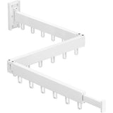 Uittrekbaar wandkledingrek, opvouwbaar intrekbaar draaibaar kledingrek met 18 haken, drievoudig kledingrek met handdoekhouder voor balkon, badkamer, slaapkamer