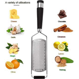 Cheese Grater, Parmesan Grater, Lemon Grater, Zester with Large and Sharp Grating Surface Made of Premium Stainless Steel, Non-Slip, Robust and Dishwasher Safe