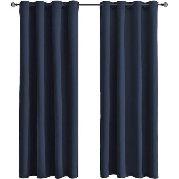 Home Gordijnen verduisteringsgordijn gordijnen ondoorzichtig gordijn slaapkamer met oogjes, 1 stuk (Marineblauw, 120 x 120 cm)