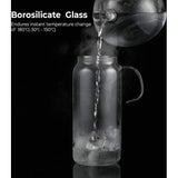 Glazen karaf 1500 ml (volledige capaciteit) glazen kan van borosilicaatglas waterkan met roestvrijstalen deksel karaf glazen kan