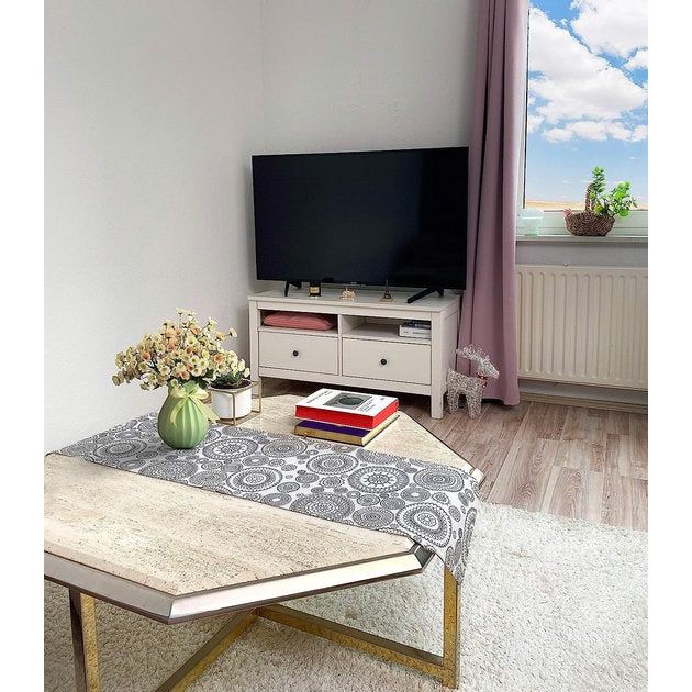 tafelloper lente modern | Scandinavisch decoratief tafelkleed lente 35 x 140 cm | kwalitatieve lentedeken van stof voor de woonkamer | tafelkleed beschermt tegen vlekken en is afwasbaar