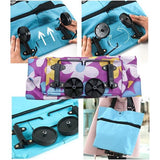 Opvouwbare boodschappentas, inklapbaar, zijvakken, draagbare als boodschappentrolley, draagtas, opvouwbare opbergtas met opvouwbare wasmand, waterproof (pairs bloem)