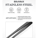 2 stuks 30,5 cm Kookpincet, tang, precisie, gekartelde punten, roestvrij staal, professioneel kooktriet, keukengereedschap voor grillen, coaten en serveren (zwart)