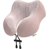 Nekkussen vliegtuig, reiskussen auto van traagschuim met fluweelzachte overtrek, nekkussen voor volwassenen, voor reizen, camping, kantoor en huis (roze)