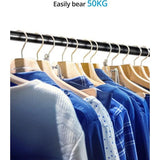 Telescopische kledingkast, telescopische kledingstang, voor slaapzaal, kleedkamer, slaapkamer, belasting per paal 50 kg, zwart