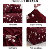 Bankhoes 1-zits - Stoel Sofa Cover - Elastic Stretch Spandex Hoes - Antislip Wasbare Protector en Cover met armleuningen - Bordeaux Orchidee