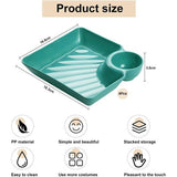 4 stuks snackschalen, onderverdeeld, frietborden, dipschalen, snackborden met vakken, herbruikbare menuborden, gedeeld voor snoep, snacks, noten, desserts, 16 x 18 cm