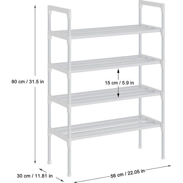 schoenenrek (wit, 4 niveaus)