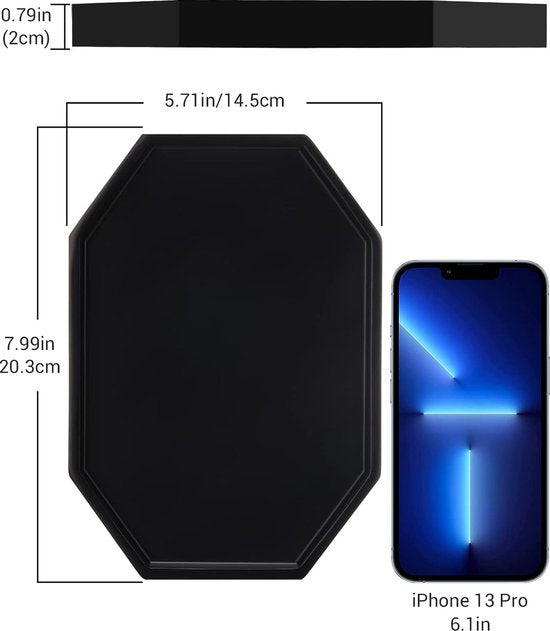 8 inch klein achthoekig dienblad, hars opbergdienblad cosmetica badkamerdienblad serveerplank voor slaapkamer make-uptafel woonkamertafel keukenspoelbak accessoires, mat zwart