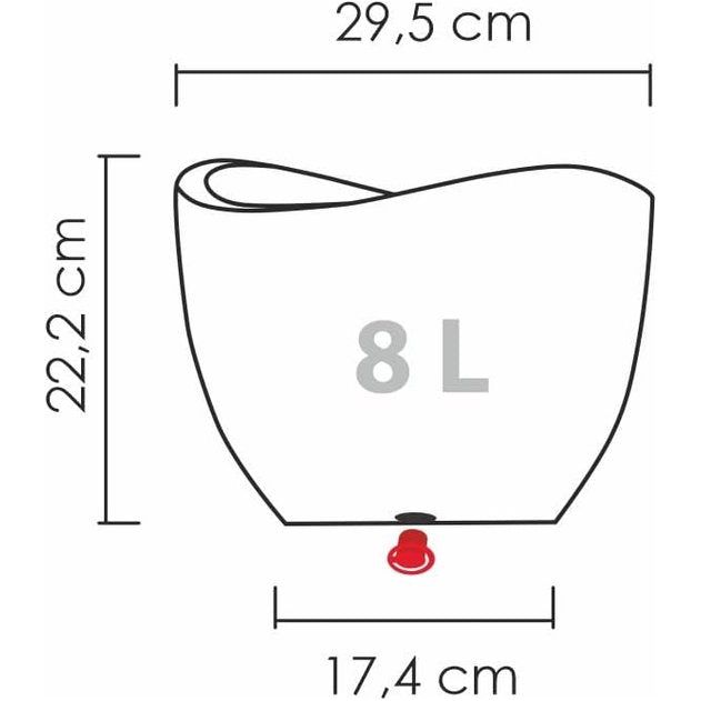 Plantenpot, zwart/graniet, diameter 30 cm, hoogte 22 cm