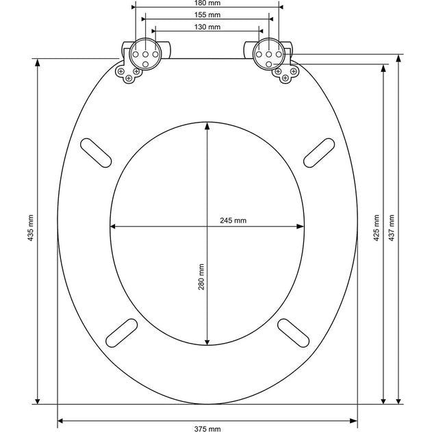 Wc-bril met softclosemechanisme, hoogwaardige en stabiele antibacteriële toiletten, mdf-houten kern, stabiele kwaliteit, eenvoudige montage, wc-deksel, wc-bril (regenwater)