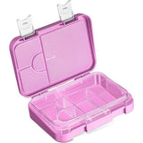 Bento Box lunchbox voor kinderen, met 4 + 2 vakken, extreem robuust, lunchbox, ideaal voor kinderopvang en school (roze-wit)