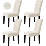 Stoelhoezen Set van 4 stoelhoezen stretchhoezen voor schommelstoelen eetkamerstoelen stoelen bescherming stoelhoezen decoratieve bi-elastische hoes voor hotel, bruiloft, banket, keuken, restaurant, feest, kantoor (beige)