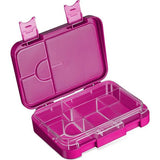 Bento Box lunchbox voor kinderen, met 4 + 2 vakken, extreem robuust, lunchbox, ideaal voor kinderopvang en school (paars, regenboog)