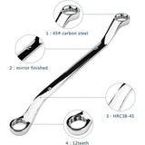 HRC38-45 Dubbele ringsleutelset, 10 stuks, 45 Koolstofstaal Metrisch 45 graden 6-32 mm Combinatiesleutelset