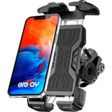 Mobiele telefoonhouder voor op de fiets, roestvrij staal, stuuraansluitingen in 2 maten met 360 graden draaibare universele telefoonhouder fietsstuur geschikt voor smartphones van 4,7-6,8 inch