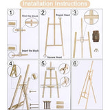 Ezel, 175 cm houten schildersezel, fotostandaard van massief houten tafel, inklapbaar en in hoogte verstelbaar, voor kunstschilderkunst en buitenreclame, geschikt voor kinderen en volwassenen