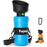 Hondendrinkfles 800 ml, waterflessen voor honden en katten, lichtgewicht drinkfles voor huisdieren met opvouwbare siliconen waterbak, voor buitenwandelingen, wandelen, reizen, blauw