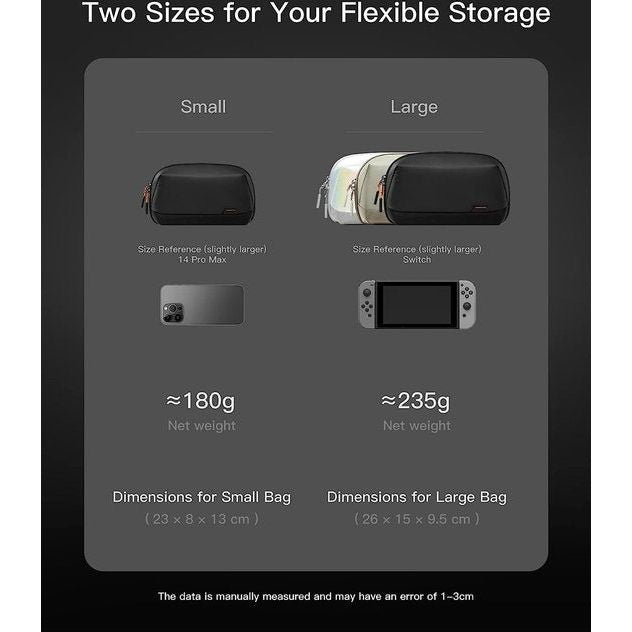 Elektronica Case, spatwaterdichte accessoiretas, gadget organizer tas, USB-kabelorganizer, reisvriendelijk, AB03007-S zwart