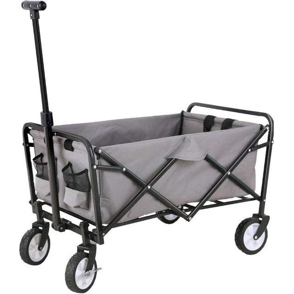 Opvouwbare bolderkar, vouwwagen, outdoor, handwagen, transportwagen met parkeerrem, 75 x 47 x 87 cm