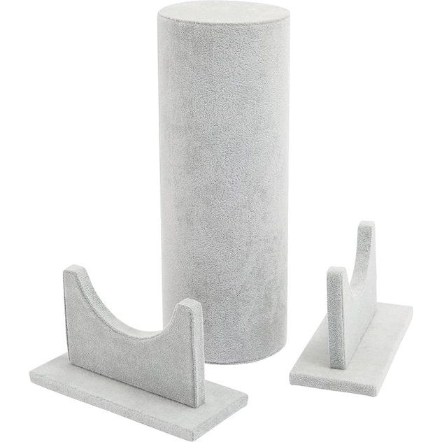 Voor armbanden, kettingen - Voor thuisorganisatie, juwelier, presentatie - Grijs, 31 x 16,5 x 17 cm