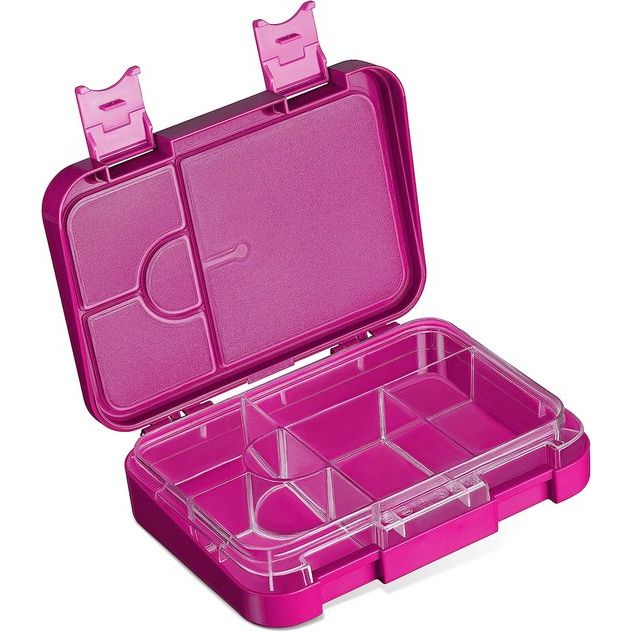 Len bento Box lunchbox voor kinderen, met 4 + 2 vakken, extreem robuust, lunchbox, ideaal voor kinderopvang en school (paars)