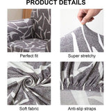 Bankhoes 4-zits elastische stretch spandex bankhoes antislip wasbare bankbeschermer bankhoes voor bank met armleuning, as witte lijn