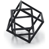 Kubus geometrisch ijzeren standbeeld - minimalistische sculptuur voor slaapkamer, salon, boekenkast en woondecoratie.