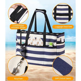 Strandtas XXL familie grote badtas strandtas met ritssluiting strandtas opvouwbare schoudertas badtas familie shopper handtas voor strand vakantie reizen