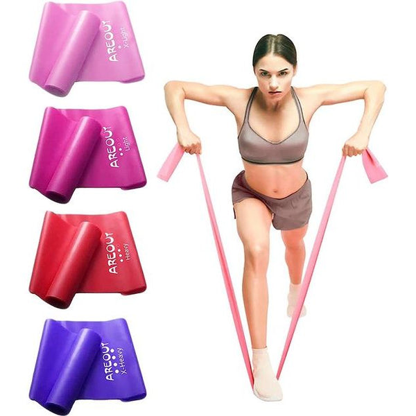 4er-Pack Non-Latex-Physiotherapie, professionele elastische band. Ideaal voor Heimtraining, Training,