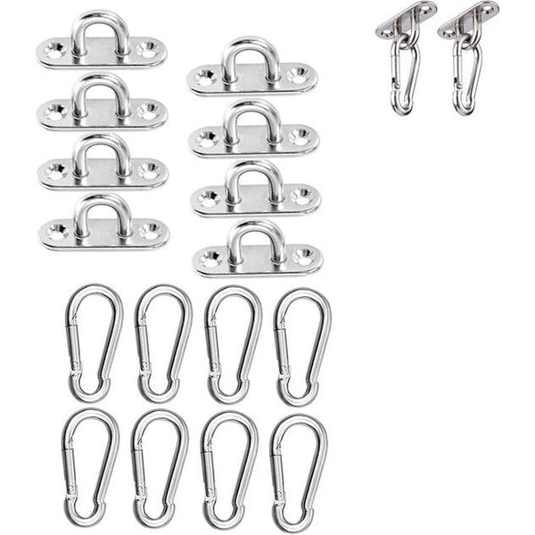 16 stuks haken voor muur en plafond van roestvrij staal, wandbevestiging voor platformtouw, markiezen, binnen- en buitenuitrusting