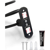 Föhnhouder, föhnhouder, föhnhouder, wandmontage, niet boren, zelfklevend, aluminium, met kabelhouder, zwart