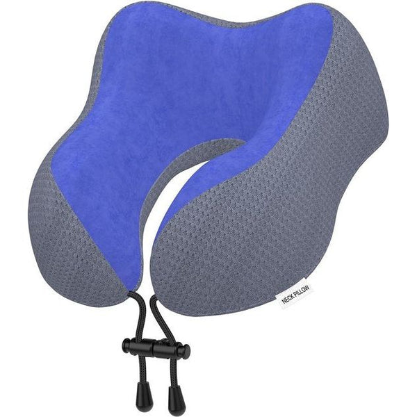 Aeroplane Neck Pillow, Travel Pillow Car Made of Memory Foam with Velvety Soft Cover, Adult Neck Pillow for Travel, Camping, Office and Home (Dark Blue)