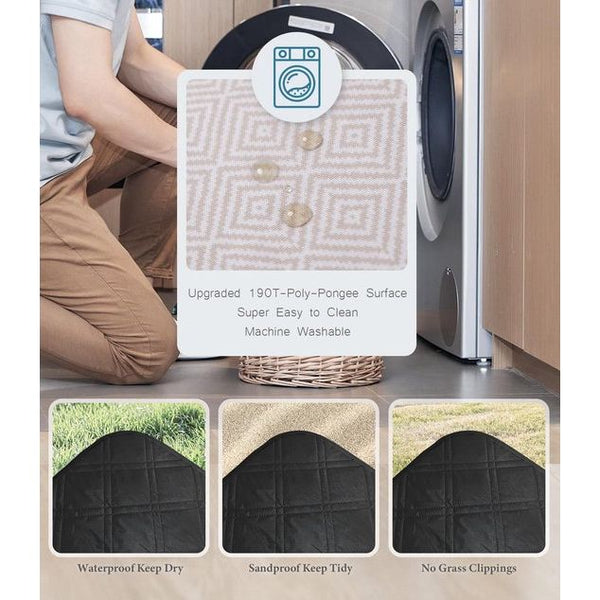 Picknickdeken, waterdicht, wasbaar, stranddeken, zandvrij, XXL, campingdeken, strandmat, geïsoleerd, met waterdichte onderkant (kaki, 200 x 200 cm)