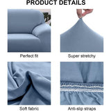 Bankhoes voor 4-zits, elastisch, stretch, spandex, antislip, wasbaar, met armleuning, grijze stijl