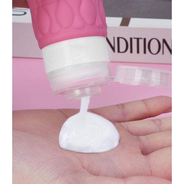 Siliconen reisflessenset 100 ml, set van 4 reisshampoocontainers, BPA-vrije reiscontainer en toiletartikelenset voor shampoocrème, reisflessen met transparante toilettas met ritssluiting