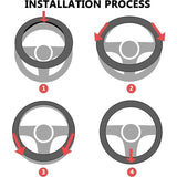 Universele Crystal stuurwielafdekking, leren stuurwielafdekking met bling bling strass, glitter auto stuurhoes voor meisjes dames 38 cm (zwart-goud)