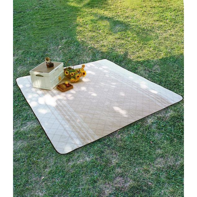 Picknickdeken, waterdicht, wasbaar, stranddeken, zandvrij, XXL, campingdeken, strandmat, geïsoleerd, met waterdichte onderkant (kaki, 200 x 200 cm)