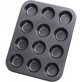 Muffinvorm, ronde cakevorm, broodvorm met 12 muffinvormen, antiaanbaklaag, 36 x 27 x 3 cm, bakvorm voor muffin of cupcake