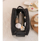 Cosmetische tas met grote capaciteit voor dames, 3 lagen met borstelcompartiment, reismake-uptas, grote make-uptas voor dames en meisjes, zwart