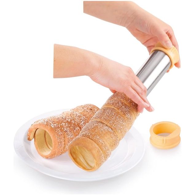 Bakvorm voor trdelník en iriserende krullen