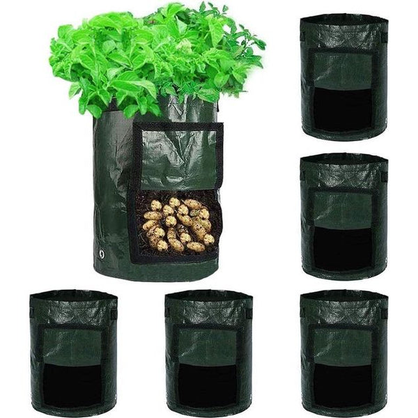 Aardappelplantenzak, 6 stuks, 10 gallons, 37,8 liter, aardappelplantenzak, tomatenplantpot, aardappelzak, plantenzak, kweekzak, plantenzakken voor aardappelen, bloemen, planten, groenten