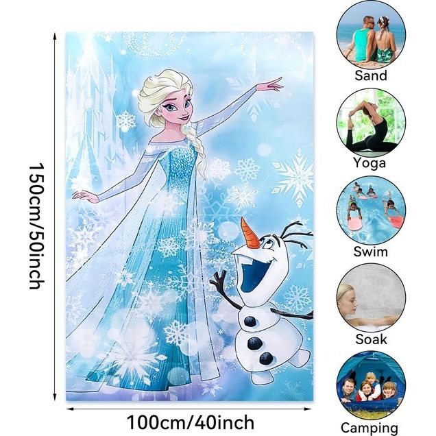 Strandhanddoek voor kinderen, strandhanddoek voor meisjes, microvezel badhanddoek, badhanddoek, EL-sa, strandhanddoeken voor zwemmen, strand, sauna, gym, reizen (100 x 150 cm)