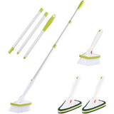 Reinigingsborstel,1 x 46 inch metalen handvat en 2 x vloerschrobbers en 2 x schuursponsjes