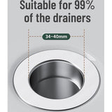1 stuks gootsteenplug voor 34-40 mm afvoerafvoer, aftapplug voor aanrechtgootstenen, roestvrijstalen gootsteenafdekking, gootsteenplug voor badkamer, keukenspoelbakken.