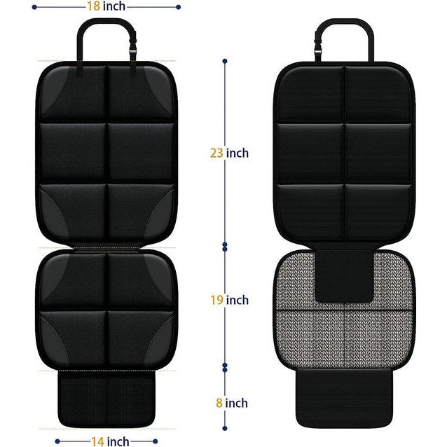 Kinderstoelonderlegger, 2 stuks, geschikt voor textiel- en leren stoelen, met dikke bekleding en netvakken, gemakkelijk te reinigen en antislip